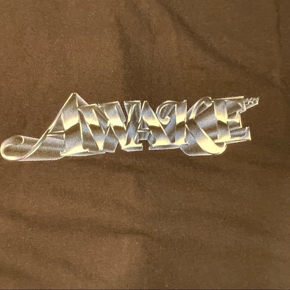 Awake New York Chrome Logo Spellout Mens 2XL Size Black Graphic Tee Shirt - Picture 2 of 6